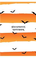 Halloween Notebook: Bats BlackLined Paper Halloween Composition Book With Creep Scary Pumpkin Journal And Diary 100 Pages For Teens