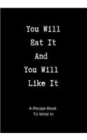 Recipe Book to Write In