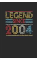 Legend Since 2004: Blank Lined Notebook (6" x 9" - 120 pages) Birthday Themed Notebook for Daily Journal, Diary, and Gift