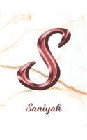 Saniyah: 1 Year Weekly Planner with Note Pages (12 Months) - White Marble Rose Gold Pink Effect Letter S - 2020 - 2021 - Week Planning - Monthly Appointment 