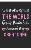 As A Matter Of Fact The World Does Revolve Around My Great Dane: Lined Journal, 120 Pages, 6 x 9, Great Dane Dog Gift Idea, Black Matte Finish (As A Matter Of Fact The World Does Revolve Around My Great Dane Journ