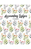 5 Column Accounting Ledger: Accounting Ledger Notebook for Small Business, Bookkeeping Ledger, Account Book, Accounting Journal Entry Book, 110 Pages, 8.5 x 11 inches(1 Accounting Ledger Book 5 Col)