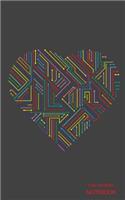 CHD Journey Notebook: Colorful Circuit Board Heart, Gray Background, Journal, 5 in x 8 in, 50 sheets / 100 pages, college lined