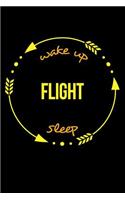 Wake Up Flight Sleep Gift Notebook for a Flight Attendant, Medium Ruled Journal