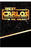 The Best Carlos in the Galaxy: Journal Notebook Features 120 Pages of Lined Paper with a Matte Finished Cover. Perfect for Note Taking or Diary Entries.