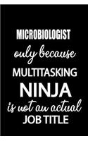 Microbiologist Only Because Multitasking Ninja Is Not an Actual Job Title: It's Like Riding a Bike. Except the Bike Is on Fire. and You Are on Fire! Blank Line Journal