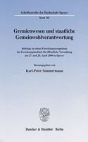 Gremienwesen Und Staatliche Gemeinwohlverantwortung