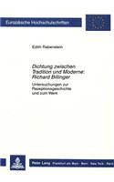 Dichtung Zwischen Tradition Und Moderne: Richard Billinger