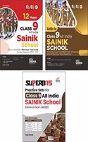 Combo (set of 3 Books) Study Package for Class 9 All India SAINIK School Entrance Exam (AISSEE) - Guide + Previous Year Solved Papers + Practice Sets - 3rd Edition