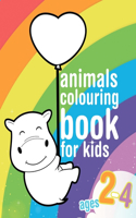 Animals colouring book for kids ages 2-4