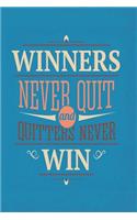 2019 - 2020 Mid Year 18 Month Student Journal Winners Never Quit and Quitters Never Win - Mind Maps, Student Finance Planner, Goal Setting & Inspirational Quotes