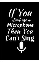 If You Don't Use A Microphone Then You Can't Sing