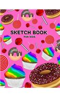 Sketch book for kids: Dessert, Donut, Cupcake, Lolipop, Candy Blank Paper for Drawing - 100 Pages ( 8.5x11 ) Painting, Doodling or Sketching (Sketchbooks For Kids)