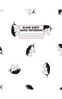 Blank Sheet Music Notebook: Cute Unicorn Matte Cover Design with 110 Pages White Paper Interior for Musician Students and Professionals Playing Piano, Ukelele, Mandolin and oth