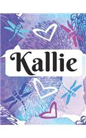 Kallie: Personalized Name Journal with blank lined paper