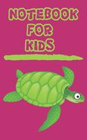 Notebook for Kids: Cute Turtle Composition Notebook/Journal for Adult/Children Animals Lovers to Writing (6x9 Inch.) College Ruled Lined Paper 120 Blank Pages (GREEN&D