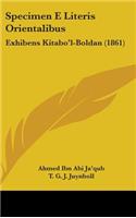 Specimen E Literis Orientalibus