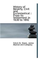 History of Beverly, Civil and Ecclesiastical