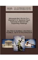 Minnesota Mut Life Ins Co V. Marshall U.S. Supreme Court Transcript of Record with Supporting Pleadings