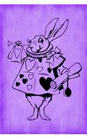 Alice in Wonderland Journal - White Rabbit With Trumpet (Purple)