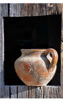 Handmade Rustic Ceramic Pitcher on a Wooden Ledge Journal: 150 Page Lined Notebook/Diary