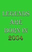 Legends Are Born In 2004 Notebook: Lined Notebook/Journal Gift 120 Pages, 6x9 Soft Cover, Matte Finish, Green Cover