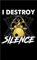 I Destroy Silence: Funny I Destroy Silence Drummer Awesome Drumming Musician 2020 Pocket Sized Weekly Planner & Gratitude Journal (53 Pages, 5" x 8") - Blank Sections 