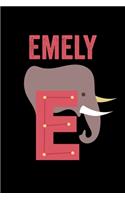 Emely: Journal (Diary, Notebook) Personalized Custom Name Alphabet Elephant Birthday Gift for Girls