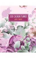 2020 Calendar Planner - Weekly / Monthly: Purple Lisianthus Eustoma Russellianum Flowers Cover (1 Year) Personal & Business Organizer, Schedule, Agenda, Academic, Book Gifts For Women Men Te