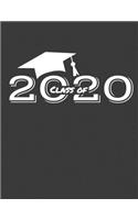 Class of 2020: Graduate Notebook Graduation Cap with Brown Background