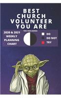 2020 & 2021 Two-Year Weekly Planner For Best Church Volunteer Gift - Funny Yoda Quote Appointment Book - Two Year Agenda Notebook: Star Wars Fan Daily Logbook - Month Calendar: 2 Years of Monthly Plans - Personal Day Log For Religious Program Goal Setting