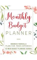 Monthly Budget Planner: Finance Monthly & Weekly Budget Planner Undated Workbook Expense Tracker Bill Organizer Journal Notebook