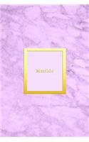 Matilde: Custom dot grid diary for girls - Cute personalised gold and marble diaries for women - Sentimental keepsake note book journal - sweet light pink co