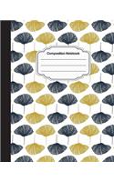 Composition Notebook: Cute Lotus Leaf Pattern Cover: College Ruled School Notebooks, Subject Daily Journal Notebook: 120 Lined Pages (8 x 10 in.)