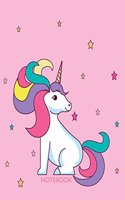 Notebook: Unicorn on dark pink cover and Lined pages, Extra large (8.5 x 11) inches, 110 pages, White paper