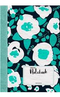 Composition Notebook College Ruled 7x10: Abstract Retro Blue School Workbook Lined Pages Book