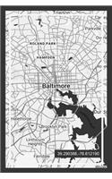 Daily Planner: Book with Baltimore Maryland Map Cover Design ( USA )
