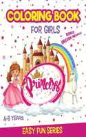 PRINCESS Coloring Book for Girls Ages 4-8