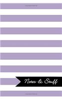 Notes & Stuff Lined Notebook With Thistle Purple Striped Pattern Cover