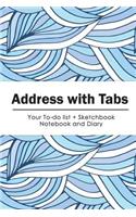 Address with Tabs: Blue Wave a Happiness Address Book **With A-Z Tabs** Address, Phone, Email, Emergency Contact, Birthday