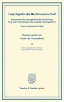 Encyclopadie Der Rechtswissenschaft