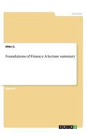 Foundations of Finance. A lecture summary
