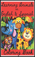 Learning Animals in English & Spanish Coloring Book