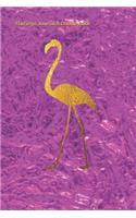 Flamingo Journal & Doodle Book: Hot Pink Purple Foil Effect with Gold Flamingo Bird Design Cover