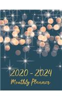 2020-2024 Monthly Planner: Monthly Schedule Organizer, Agenda Planner For The Next Five Years, 60 Months Calendar, 5 Year Appointment Notebook with black cover