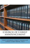 Church of Christ Announcement