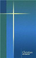 Christian Notebook: Simple Cross - Blue Green ( Journal / Cuaderno / Portable / Gift )