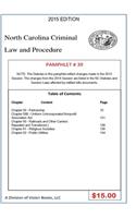 North Carolina Criminal Law and Procedure-Pamphlet 39