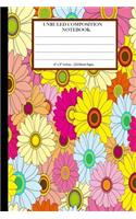 Unruled Composition Notebook 6" x 9". 120 Pages. Bright Colorful Floral Pattern