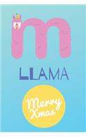 Christmas llama xmas notebook: lined ruled journal for writing for kids